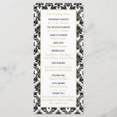 Vintage Hochzeit mit Gold, Schwarz und Weiß Programm (Rückseite)