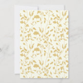 Vintage Hochzeit mit Gold und Creme Einladung (Rückseite)