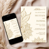 Vintage Hochzeit mit Moslem Mehndi Henna Einladung