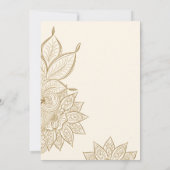 Vintage Hochzeit mit Moslem Mehndi Henna Einladung (Rückseite)