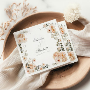 Vintage Hochzeit mit Pfirsichgarten Serviette