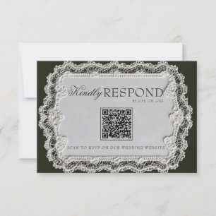 Vintage Hochzeit mit Schwarz-Weiß-Spitze und Retro RSVP Karte