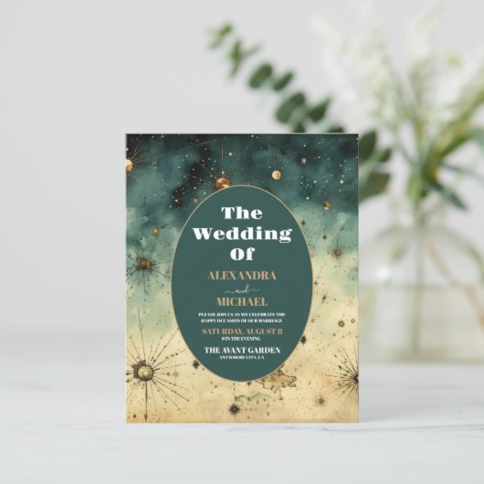 Vintage Hochzeit mit Wasserfarben (Stehend Vorderseite)