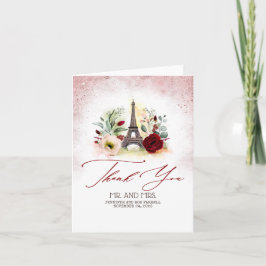 Vintage Hochzeit Paris danken Ihnen Dankeskarte