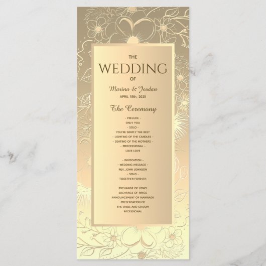 Vintage Hochzeit Programm (Vorderseite)