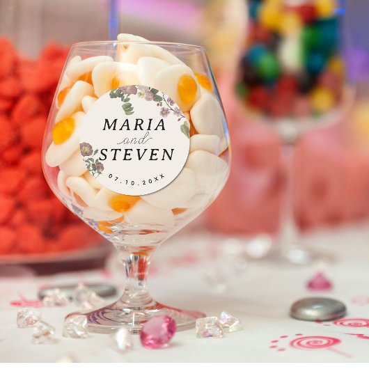 Vintage Hochzeit Runder Aufkleber