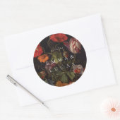 Vintage Hochzeit Runder Aufkleber (Umschlag)