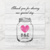 Vintage Hochzeit rustikal, weißes Holz Landhaussti Weinetikett (Einzelnes Label)