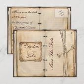 Vintage Hochzeit Save the Date Ankündigungspostkarte (Vorne/Hinten)