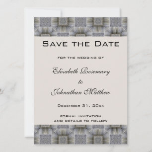 Vintage-Hochzeit 'Save the Date', Retro-graue Quad Save The Date