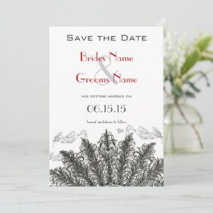 Vintage Hochzeit Save the Date Rote Vögel