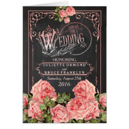 Vintage-Hochzeit-Schiefertafel - Grußkarte/Einladu