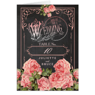 Vintage Hochzeit Schiefertafel - Tischnummer Karte