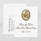 Vintage Hochzeit Speichern Sie das Datum Postkarte (Vorne/Hinten)