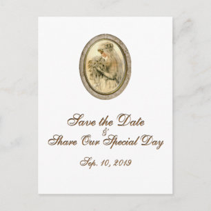 Vintage Hochzeit Speichern Sie das Datum Postkarte