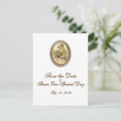 Vintage Hochzeit Speichern Sie das Datum Postkarte (Stehend Vorderseite)