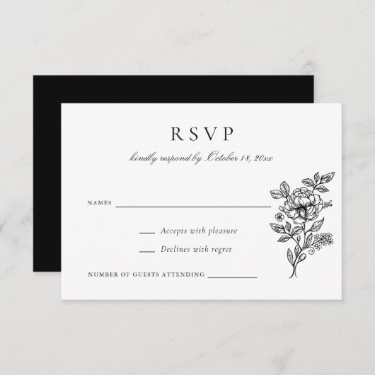 Vintage Hochzeit UAWG Einladung (Vorne/Hinten)