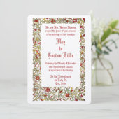 Vintage Hochzeit von 1908 Einladung (Stehend Vorderseite)