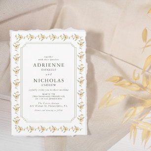 Vintage Hochzeit von Gelbflora Einladung