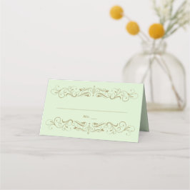 Vintage Hochzeit von Green und Antique Gold Geblüh Platzkarte
