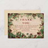 Vintage Hochzeit von Ivy und Berries Dankeskarte (Vorne/Hinten)