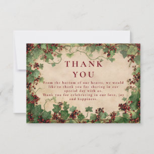 Vintage Hochzeit von Ivy und Berries Dankeskarte