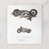 Vintage Hochzeit von Motorrädern Platzkarte (Außenseite Aufgefaltet)
