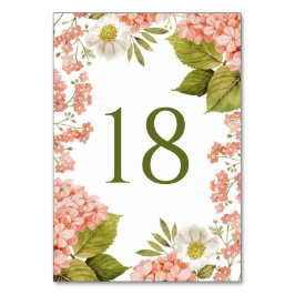 Vintage Hochzeit von Orange Hydrangea Tischnummer