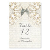 Vintage Hochzeit von Pergament Tischnummer (Rückseite)