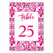 Vintage Hochzeit von Pink Tischnummer (Rückseite)