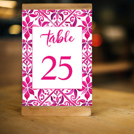 Vintage Hochzeit von Pink Tischnummer