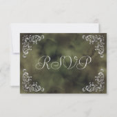 Vintage Hochzeit von Silberoliven RSVP Karte (Vorderseite)