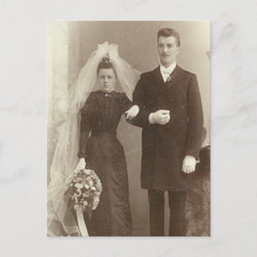 Vintage Hochzeitfotografie Postkarte (Vorderseite)