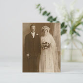 Vintage Hochzeitfotografie Postkarte (Stehend Vorderseite)