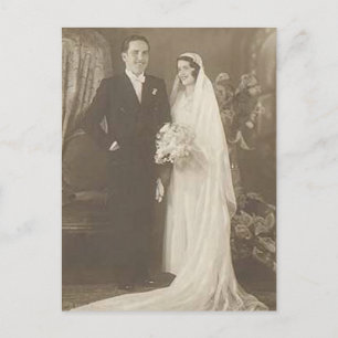 Vintage Hochzeitfotografie Postkarte