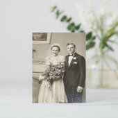 Vintage Hochzeitfotografie Postkarte (Stehend Vorderseite)