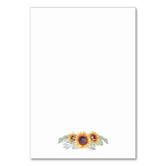 Vintage Hochzeitkarten für Sonnenblumen Tischnummer (Rückseite)