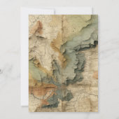 Vintage Hochzeitreise mit Wasserfarbe Einladung (Rückseite)