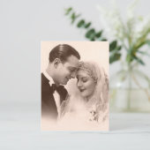 Vintage Hochzeits-Braut und Bräutigam Postkarte (Stehend Vorderseite)