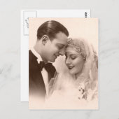 Vintage Hochzeits-Braut und Bräutigam Postkarte (Vorne/Hinten)