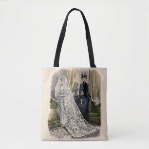 Vintage-Hochzeits-Brautbild im viktorianischen Sti Tasche