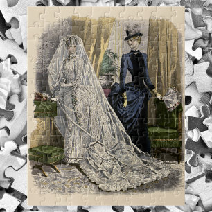 Vintage-Hochzeits-Brautporträt, viktorianische Bra Puzzle