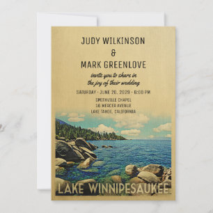 Vintage Hochzeits-Einladung für Lake Winnipesaukee Einladung