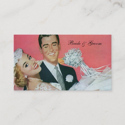Vintage Hochzeits-Jungvermählten, Begleitkarte (Vorderseite)
