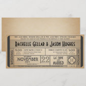 Vintage Hochzeits-Karten-Einladung IV -- Ära 40s Einladung (Vorne/Hinten)