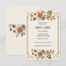 Vintage-Hochzeits-RSVP-Karte mit Blumenmotiv