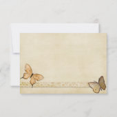 Vintage Hochzeitsankündigung von Cream Butterfly Ankündigung (Rückseite)