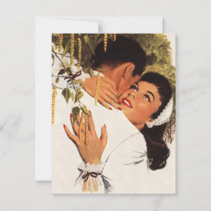 Vintage Hochzeitsantrag Umarmung "Save the Date" Einladung