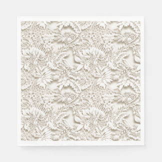 Vintage Hochzeitsblumen Weiß Spitze Serviette