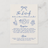 Vintage Hochzeitsdetails von Hand gezogen Begleitkarte (Vorderseite)